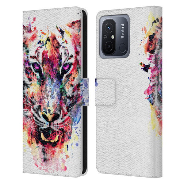 Riza Peker Animals Eye Of The Tiger Leather Book Wallet Case Cover For Xiaomi Redmi 12C