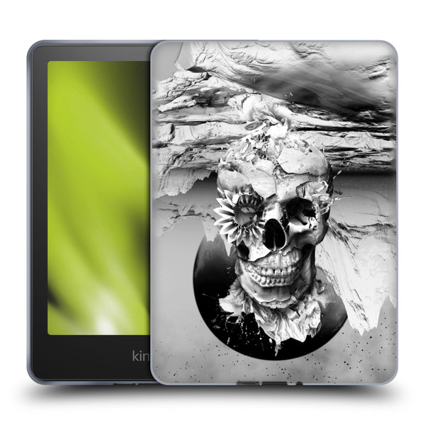 Riza Peker Skulls 6 Black And White 2 Soft Gel Case for Amazon Kindle Paperwhite 5 (2021)