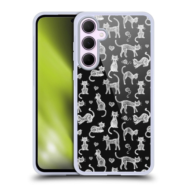 Micklyn Le Feuvre Animals Teachers Pet Chalkboard Cats Soft Gel Case for Samsung Galaxy A35 5G