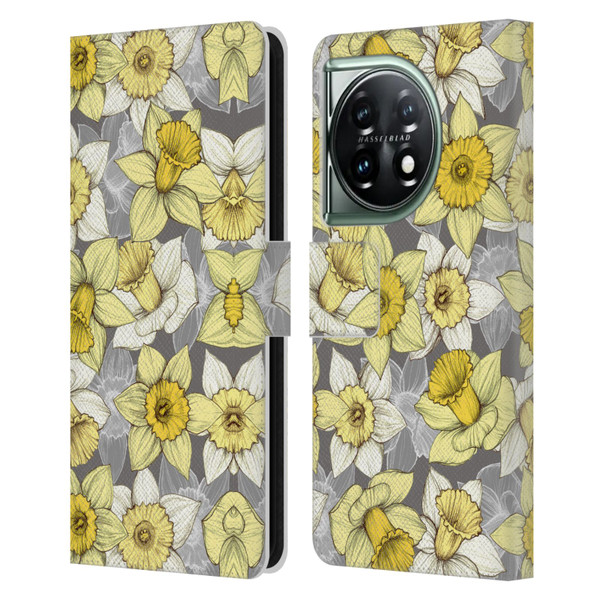 Micklyn Le Feuvre Florals Daffodil Daze Leather Book Wallet Case Cover For OnePlus 11 5G