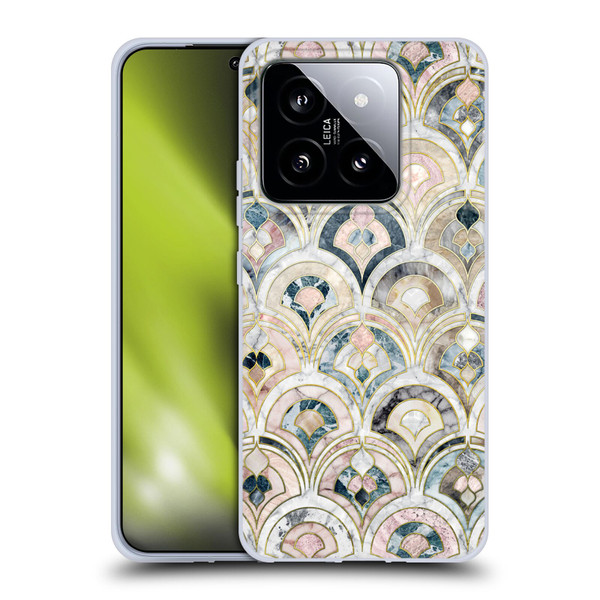 Micklyn Le Feuvre Marble Patterns Art Deco Tiles In Soft Pastels Soft Gel Case for Xiaomi 14