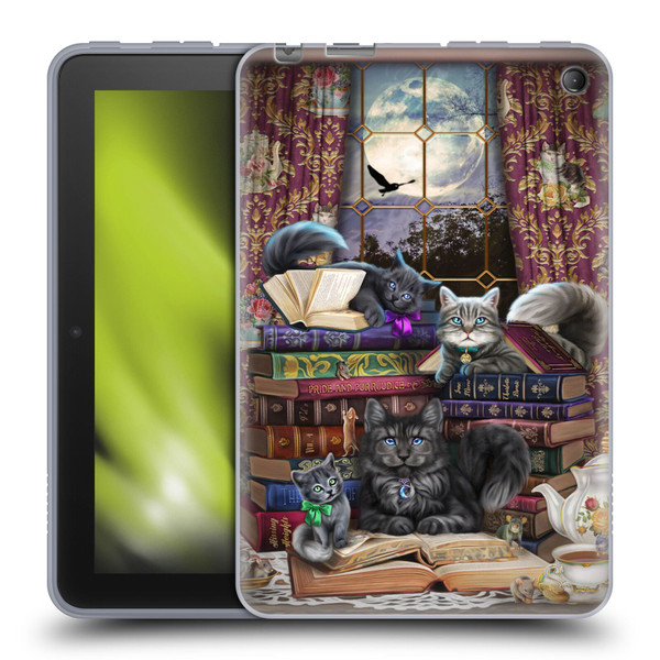 Brigid Ashwood Cats Storytime Cats And Books Soft Gel Case for Amazon Fire 7 2022
