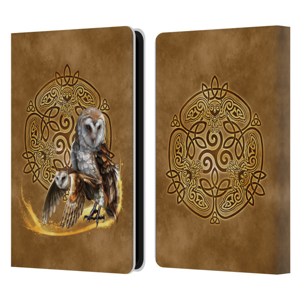Brigid Ashwood Celtic Wisdom Owl Leather Book Wallet Case Cover For Amazon Kindle Paperwhite 5 (2021)