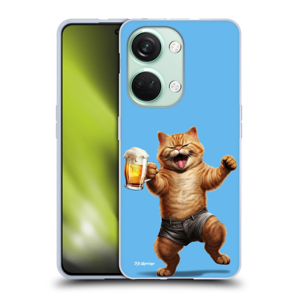 P.D. Moreno Furry Fun Artwork Cat Beer Soft Gel Case for OnePlus Nord 3 5G