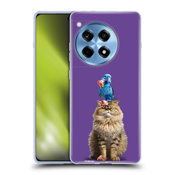 P.D. Moreno Furry Fun Artwork Cat And Parrot Soft Gel Case for OnePlus 12R