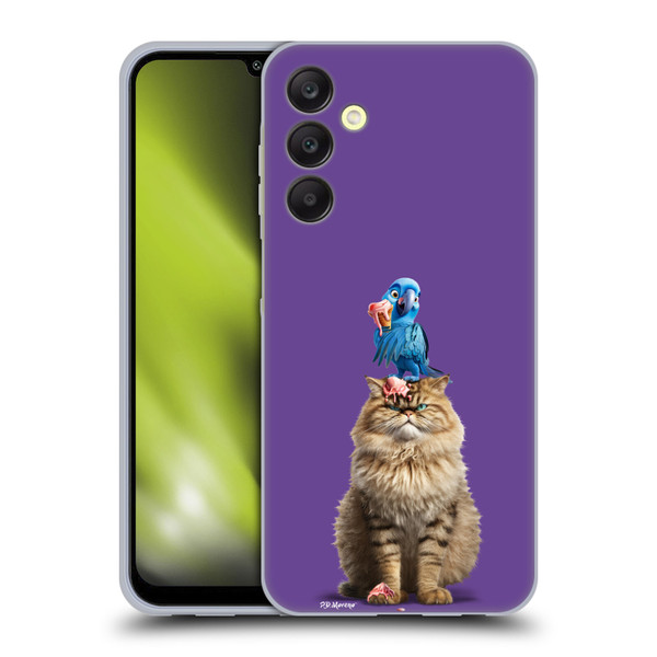 P.D. Moreno Furry Fun Artwork Cat And Parrot Soft Gel Case for Samsung Galaxy A25 5G