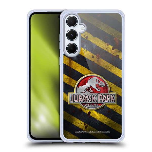 Jurassic Park Logo Distressed Crosswalk Soft Gel Case for Samsung Galaxy A55 5G