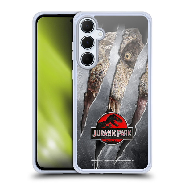 Jurassic Park Logo T-Rex Claw Mark Soft Gel Case for Samsung Galaxy A55 5G
