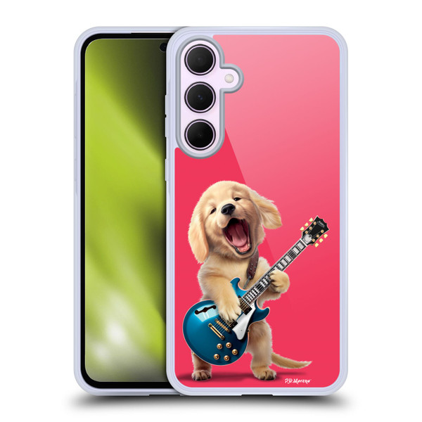 P.D. Moreno Furry Fun Artwork Golden Retriever Playing Guitar Soft Gel Case for Samsung Galaxy A35 5G