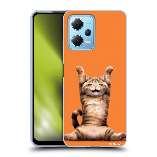 P.D. Moreno Furry Fun Artwork Happy Cat Soft Gel Case for Xiaomi Redmi Note 12 5G