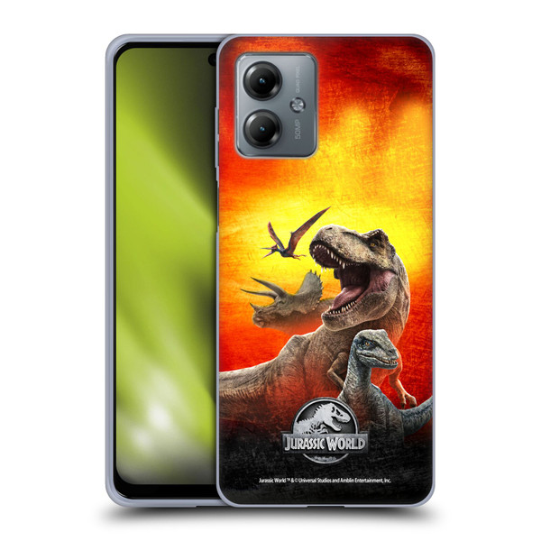 Jurassic World Key Art Dinosaurs Soft Gel Case for Motorola Moto G14