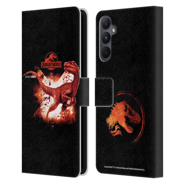 Jurassic World Key Art Velociraptor Leather Book Wallet Case Cover For Samsung Galaxy A05s