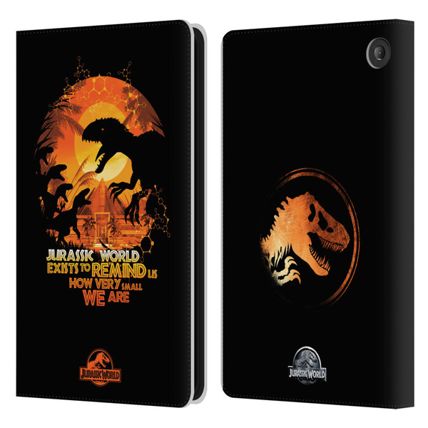 Jurassic World Vector Art Raptors Silhouette Leather Book Wallet Case Cover For Amazon Fire 7 2022