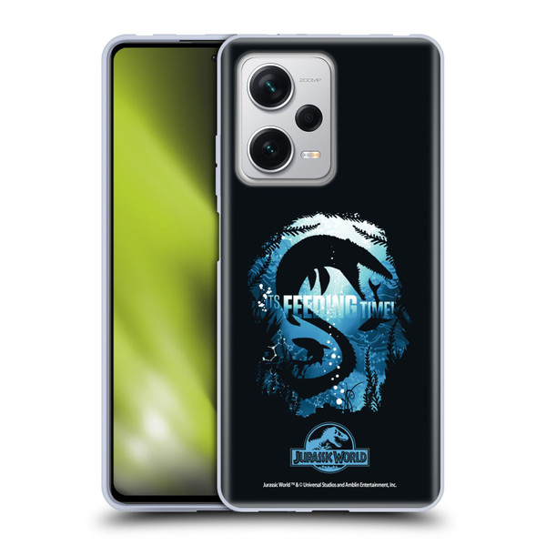 Jurassic World Vector Art Mosasaurus Silhouette Soft Gel Case for Xiaomi Redmi Note 12 Pro+ 5G