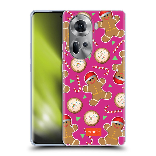 emoji® Christmas Patterns Gingerbread Cookies Soft Gel Case for OPPO Reno11
