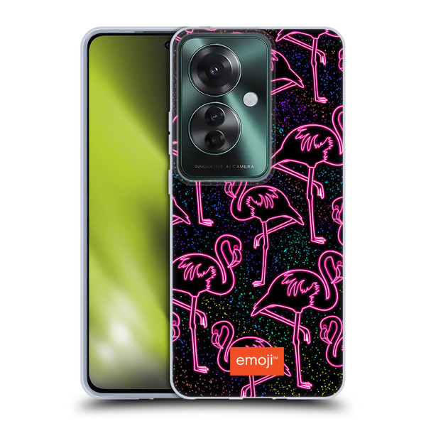 emoji® Neon Flamingo Soft Gel Case for OPPO Reno11 F 5G / F25 Pro 5G