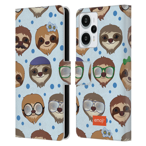 emoji® Sloth Pattern Leather Book Wallet Case Cover For Xiaomi Redmi Note 12T