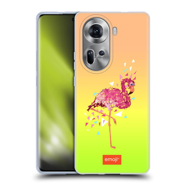 emoji® Polygon Flamingo Soft Gel Case for OPPO Reno11