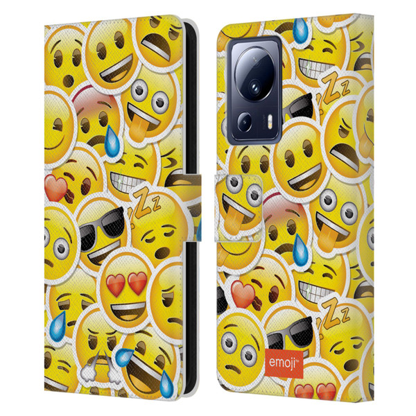 emoji® Smileys Stickers Leather Book Wallet Case Cover For Xiaomi 13 Lite 5G