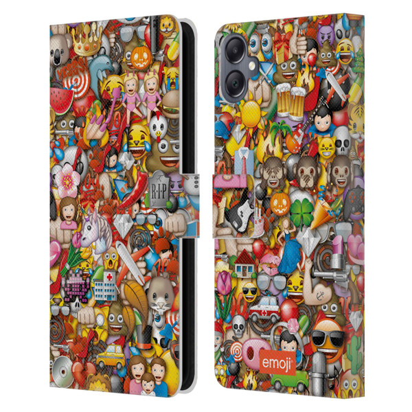 emoji® Trendy Full Pattern Leather Book Wallet Case Cover For Samsung Galaxy A05