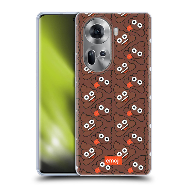 emoji® Trendy Poop Pattern Soft Gel Case for OPPO Reno11