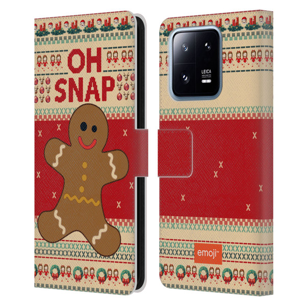 emoji® Ugly Christmas Gingerbread Leather Book Wallet Case Cover For Xiaomi 13 Pro 5G