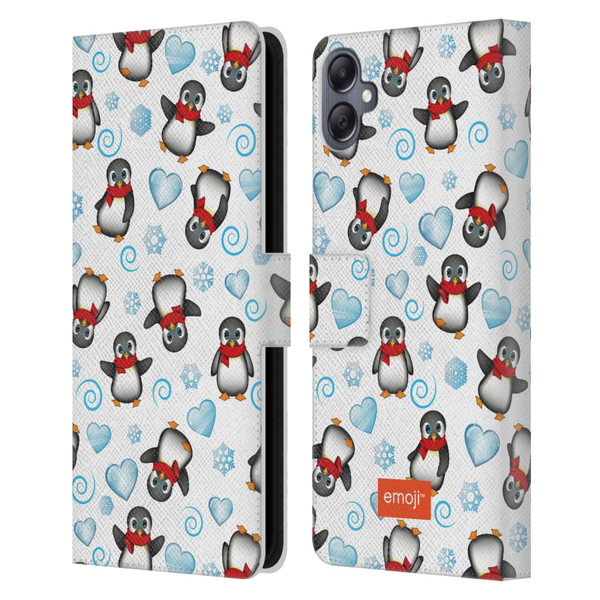 emoji® Winter Wonderland Penguins Leather Book Wallet Case Cover For Samsung Galaxy A05