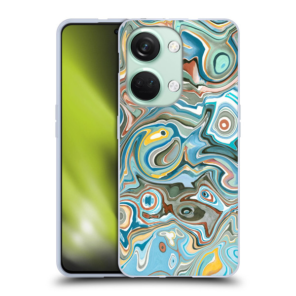 Ninola Abstract 3 Blue Mineral Agates Soft Gel Case for OnePlus Nord 3 5G