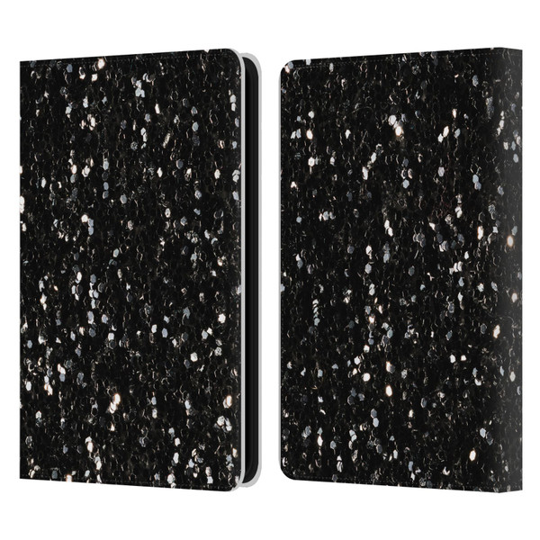 PLdesign Glitter Sparkles Black And White Leather Book Wallet Case Cover For Amazon Kindle 11th Gen 6in 2022