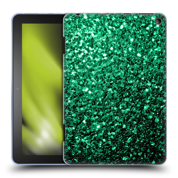 PLdesign Glitter Sparkles Emerald Green Soft Gel Case for Amazon Fire HD 8/Fire HD 8 Plus 2020