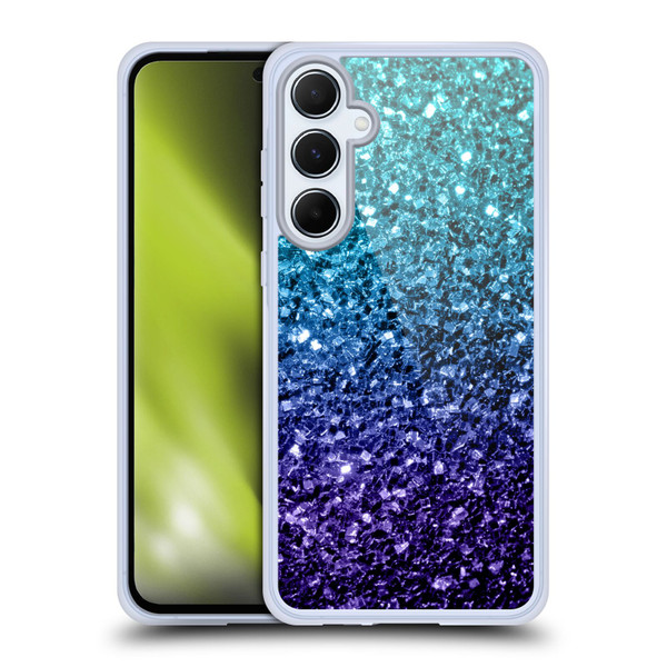 PLdesign Glitter Sparkles Aqua Blue Soft Gel Case for Samsung Galaxy A55 5G