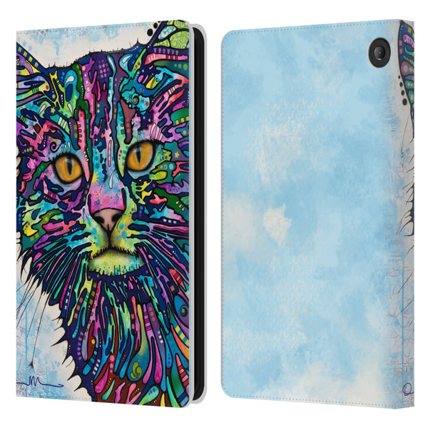 Dean Russo Cats Diligence Leather Book Wallet Case Cover For Amazon Fire 7 2022