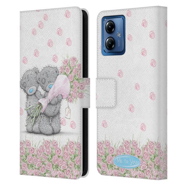 Me To You ALL About Love Pink Roses Leather Book Wallet Case Cover For Motorola Moto G14