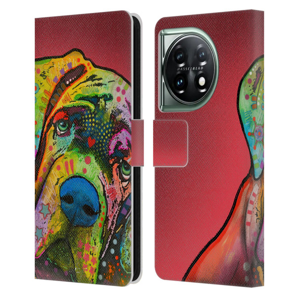 Dean Russo Dogs Mastiff Leather Book Wallet Case Cover For OnePlus 11 5G