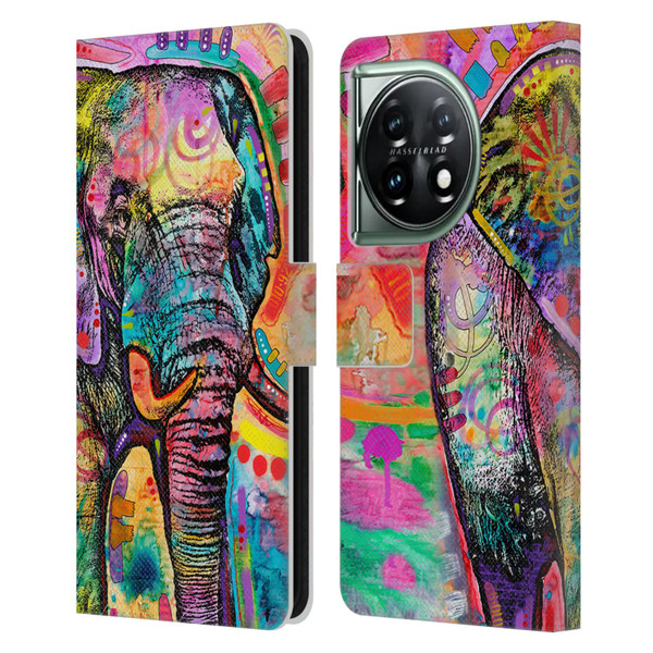Dean Russo Wildlife 2 Elephant Leather Book Wallet Case Cover For OnePlus 11 5G