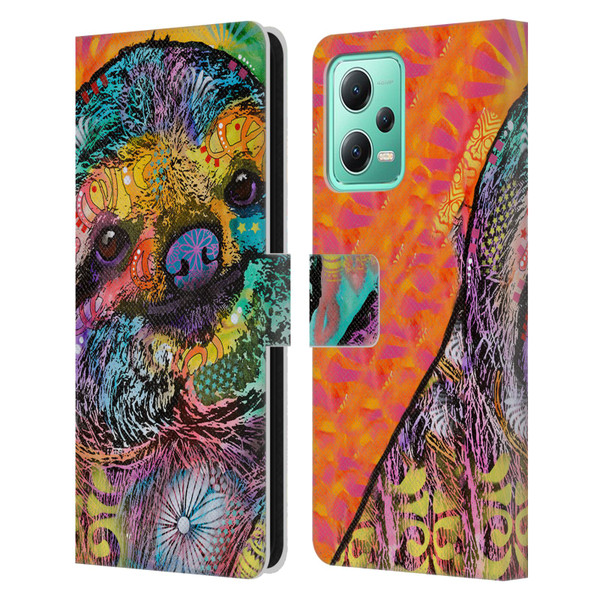 Dean Russo Wildlife 3 Sloth Leather Book Wallet Case Cover For Xiaomi Redmi Note 12 5G