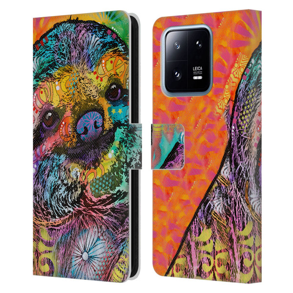 Dean Russo Wildlife 3 Sloth Leather Book Wallet Case Cover For Xiaomi 13 Pro 5G