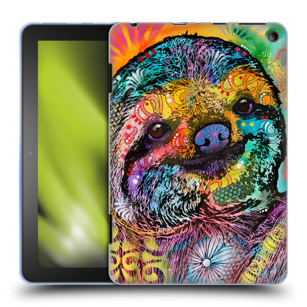 Dean Russo Wildlife 3 Sloth Soft Gel Case for Amazon Fire HD 8/Fire HD 8 Plus 2020