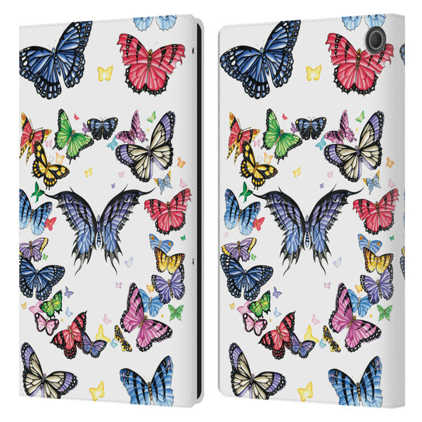 Nene Thomas Art Butterfly Pattern Leather Book Wallet Case Cover For Amazon Fire Max 11 2023