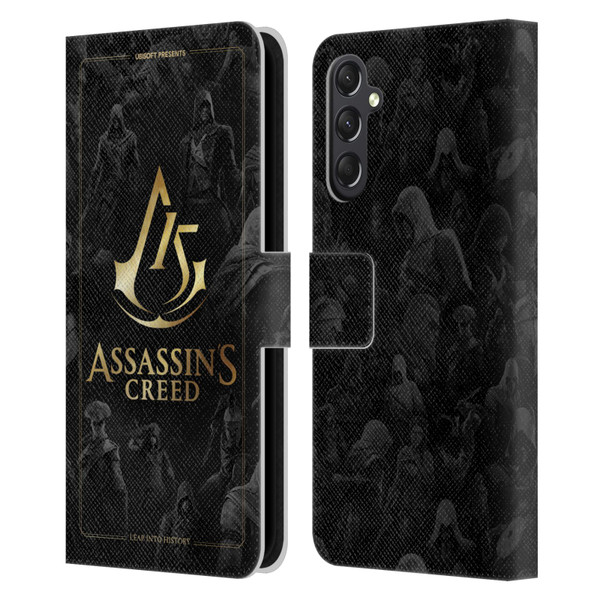 Assassin's Creed 15th Anniversary Graphics Crest Key Art Leather Book Wallet Case Cover For Samsung Galaxy A24 4G / M34 5G