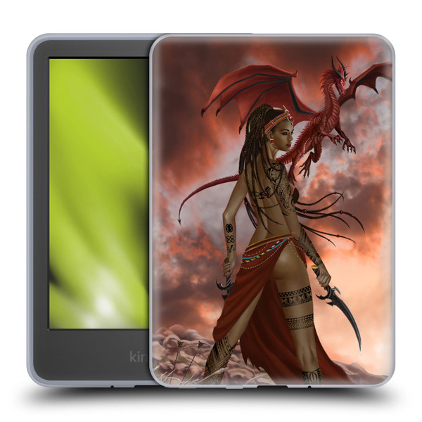 Nene Thomas Art African Warrior Woman & Dragon Soft Gel Case for Amazon Kindle 11th Gen 6in 2022