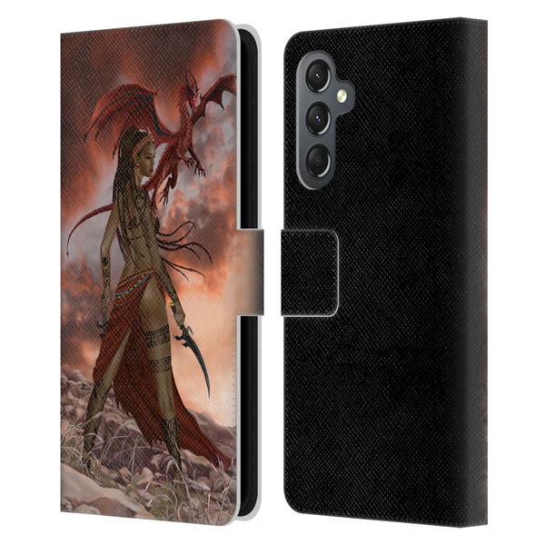 Nene Thomas Art African Warrior Woman & Dragon Leather Book Wallet Case Cover For Samsung Galaxy A25 5G