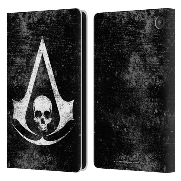 Assassin's Creed Black Flag Logos Grunge Leather Book Wallet Case Cover For Amazon Fire 7 2022