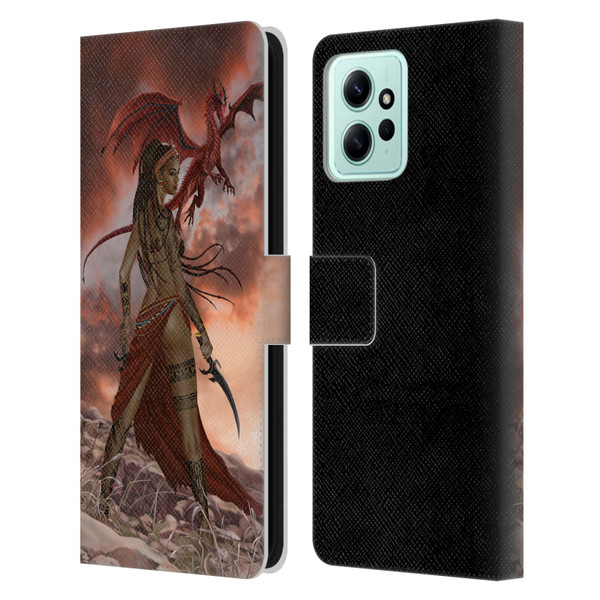 Nene Thomas Art African Warrior Woman & Dragon Leather Book Wallet Case Cover For Xiaomi Redmi 12