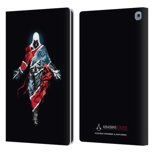 Assassin's Creed Legacy Character Artwork Double Exposure Leather Book Wallet Case Cover For Amazon Fire HD 10 / Plus 2021