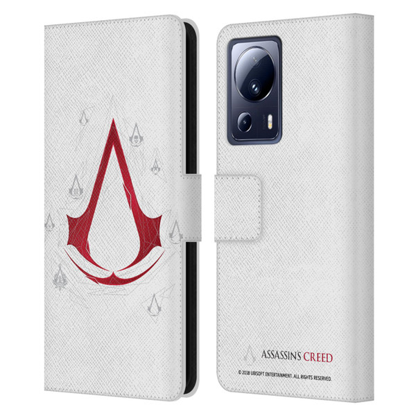 Assassin's Creed Legacy Logo Geometric White Leather Book Wallet Case Cover For Xiaomi 13 Lite 5G