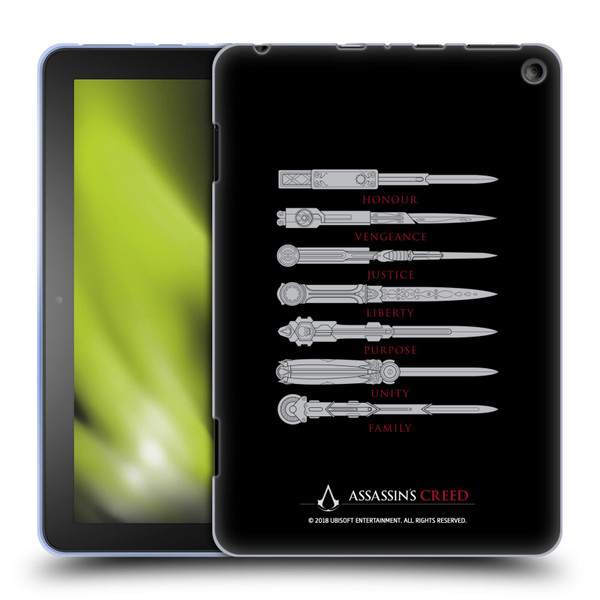 Assassin's Creed Legacy Typography Blades Soft Gel Case for Amazon Fire HD 8/Fire HD 8 Plus 2020