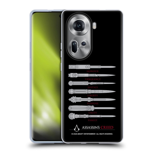 Assassin's Creed Legacy Typography Blades Soft Gel Case for OPPO Reno11