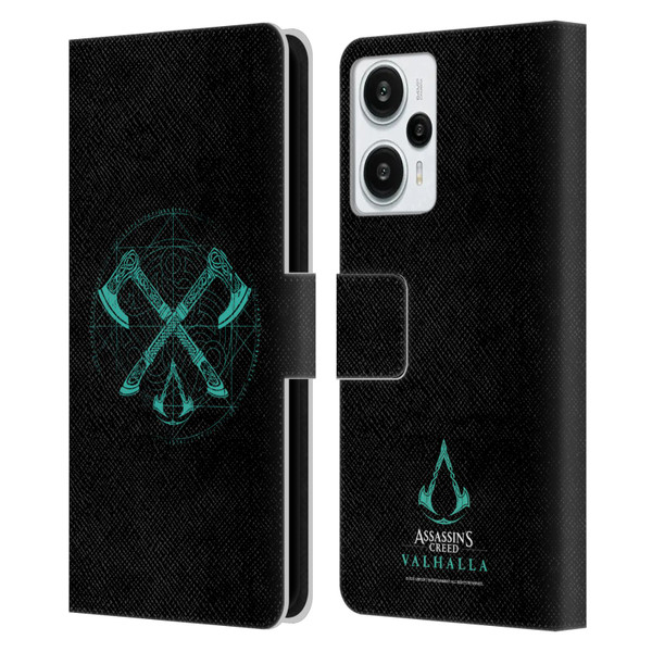 Assassin's Creed Valhalla Compositions Dual Axes Leather Book Wallet Case Cover For Xiaomi Redmi Note 12T