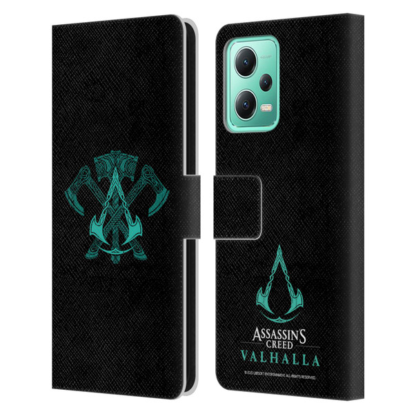Assassin's Creed Valhalla Symbols And Patterns ACV Weapons Leather Book Wallet Case Cover For Xiaomi Redmi Note 12 5G
